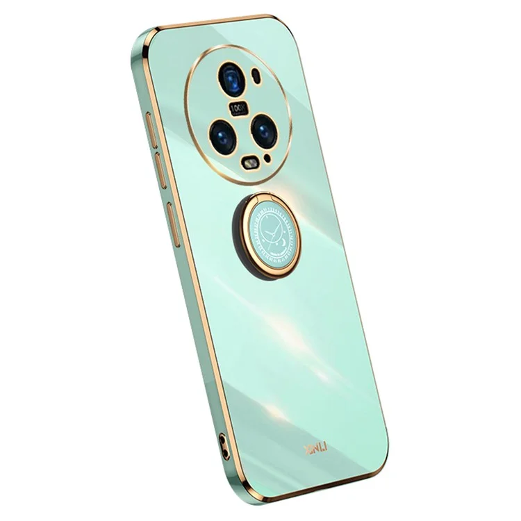 XINLI For Honor Magic5 Pro Soft TPU Phone Case Ring Kickstand Electroplating Cell Phone Cover - Cyan