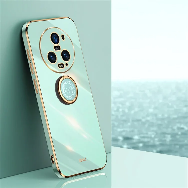 XINLI For Honor Magic5 Pro Soft TPU Phone Case Ring Kickstand Electroplating Cell Phone Cover - Cyan