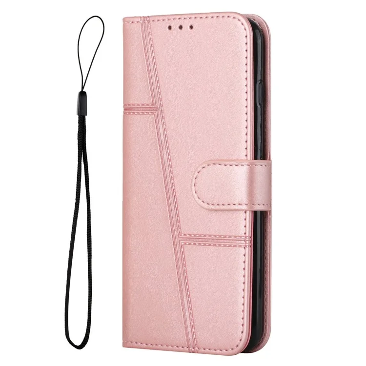 Для Motorola Moto G 5G (2023) PU Leather Wallet Phone Case Stand Protective Phone Cover - Rose Gold