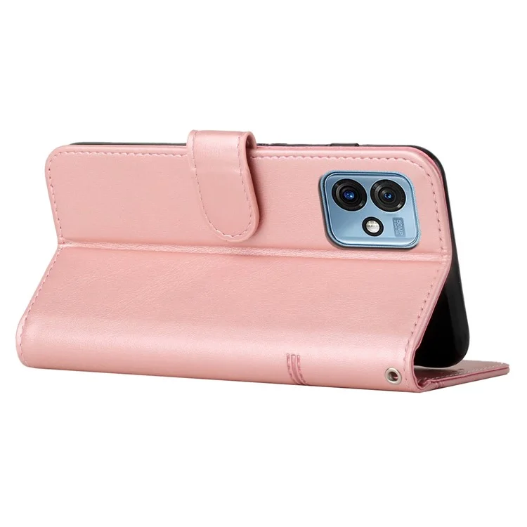 Для Motorola Moto G 5G (2023) PU Leather Wallet Phone Case Stand Protective Phone Cover - Rose Gold