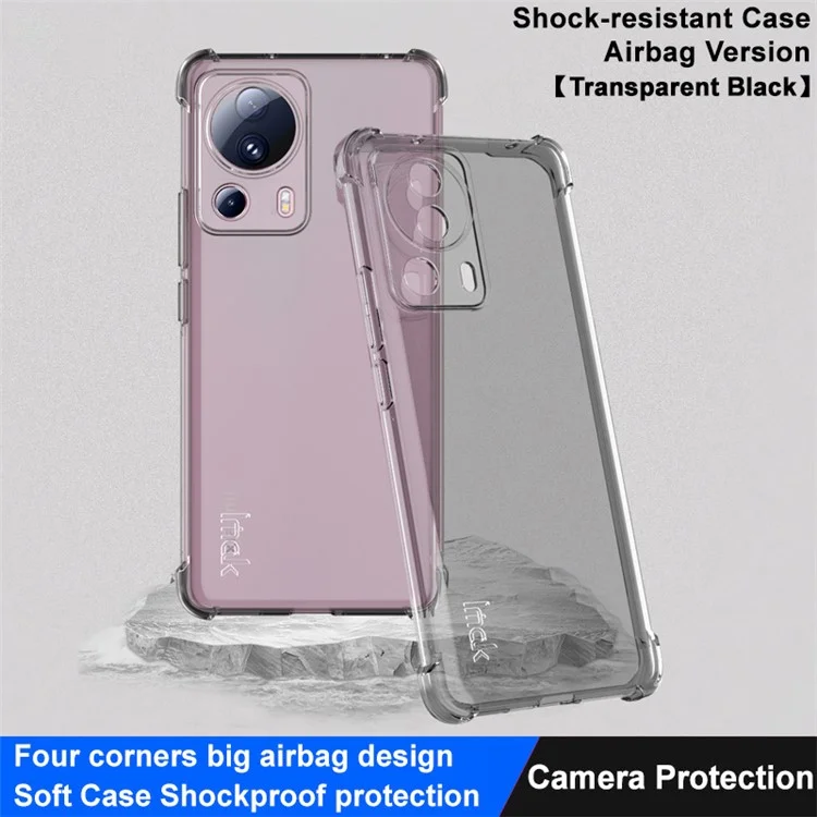 IMAK Para Xiaomi 13 Lite / Civi 2 5G Funda de Teléfono Airbag a Prueba de Caídas Cubierta Trasera de TPU Transparente - Negro Transparente