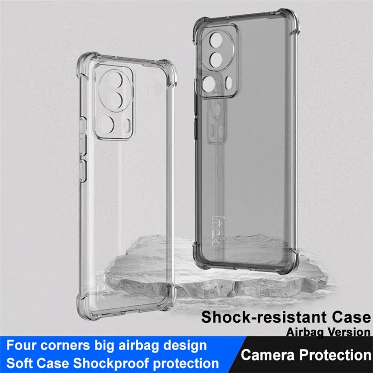 IMAK Para Xiaomi 13 Lite / Civi 2 5G Funda de Teléfono Airbag a Prueba de Caídas Cubierta Trasera de TPU Transparente - Negro Transparente