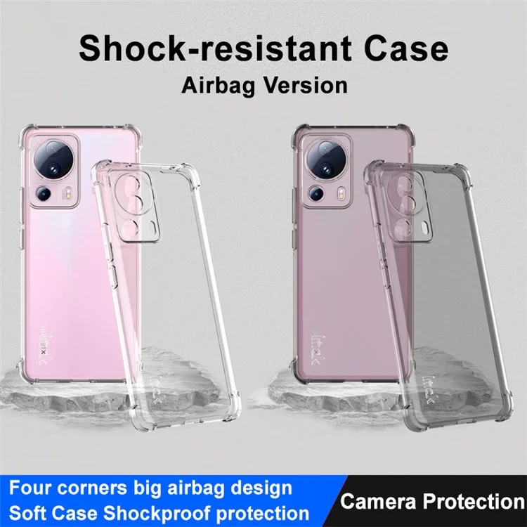 IMAK Para Xiaomi 13 Lite / Civi 2 5G Funda de Teléfono Airbag a Prueba de Caídas Cubierta Trasera de TPU Transparente - Negro Transparente