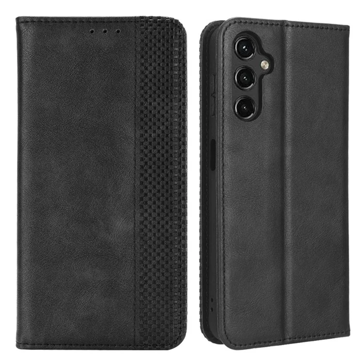 Per Samsung Galaxy A24 4G (162,1 x 77,6 x 8,3 mm) Custodia per smartphone in pelle PU Vintage con supporto Wallet Anti-drop - Nero