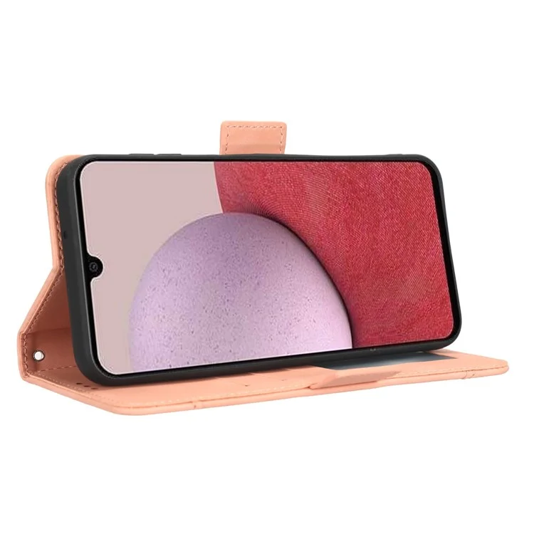 For Samsung Galaxy A24 4G (162.1 x 77.6 x 8.3mm) Multiple Card Slots Phone Leather Case Wallet Stand Mobile Phone Cover - Pink