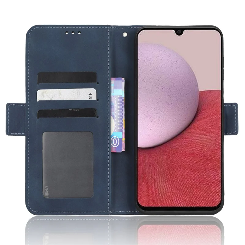 Cover per telefono con portafoglio e supporto in pelle con multi fessi per Samsung Galaxy A24 4G (162.1 x 77.6 x 8.3mm) - Blu