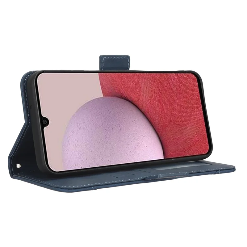 Cover per telefono con portafoglio e supporto in pelle con multi fessi per Samsung Galaxy A24 4G (162.1 x 77.6 x 8.3mm) - Blu
