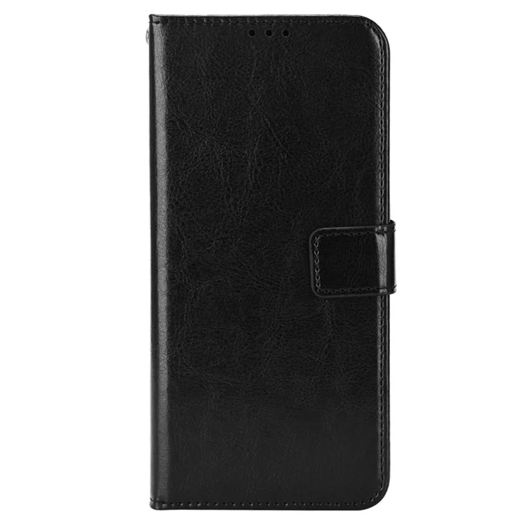 Pour ZTE Blade V40 Design Crazy Horse Texture Wallet Case PU Leather Stand Folio Flip Phone Cover - Noir