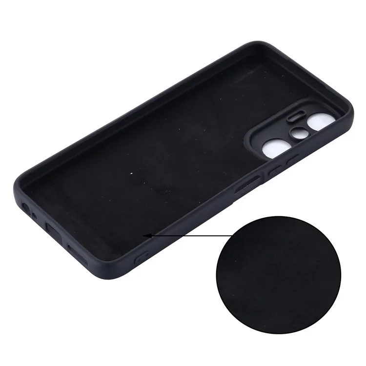 Phone Case with Strap for Infinix Hot 20 4G , Anti-Scratch Soft Lining  Liquid Silicone Protective Cover with Strap - Black
