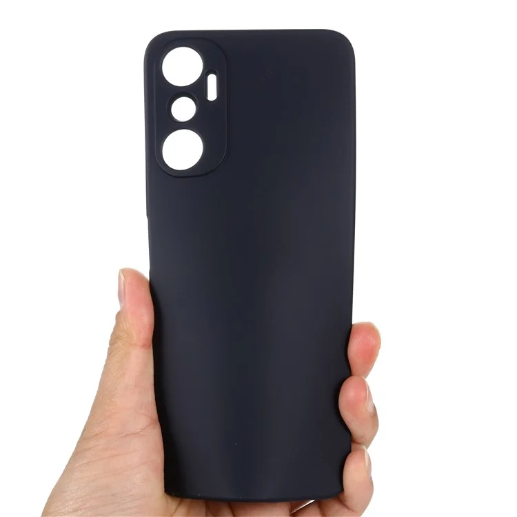 Phone Case with Strap for Infinix Hot 20 4G , Anti-Scratch Soft Lining  Liquid Silicone Protective Cover with Strap - Black