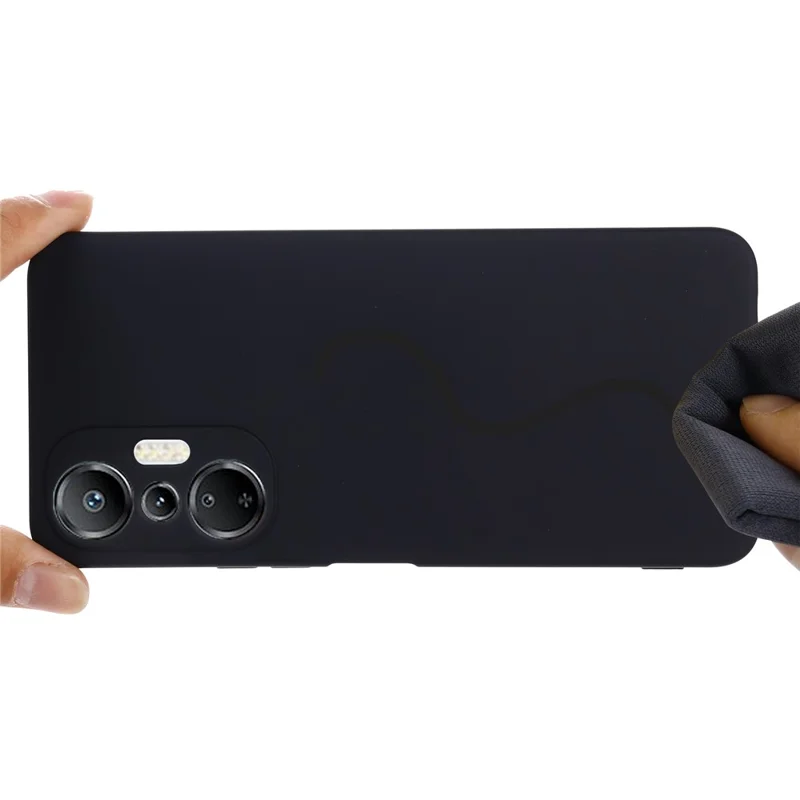 Para Infinix Hot 20S 4G Protector de carcasa de teléfono Antiarañazos Forro suave Funda de silicona líquida Cubierta de teléfono celular - Negro