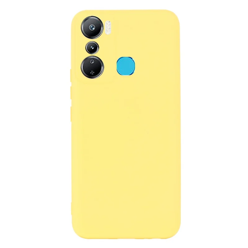 Pour Infinix Hot 20i 4G Slim-Fit Étui en silicone liquide Téléphone Anti-Rayures Doublure douce Couverture de protection avec Dragonne - Jaune