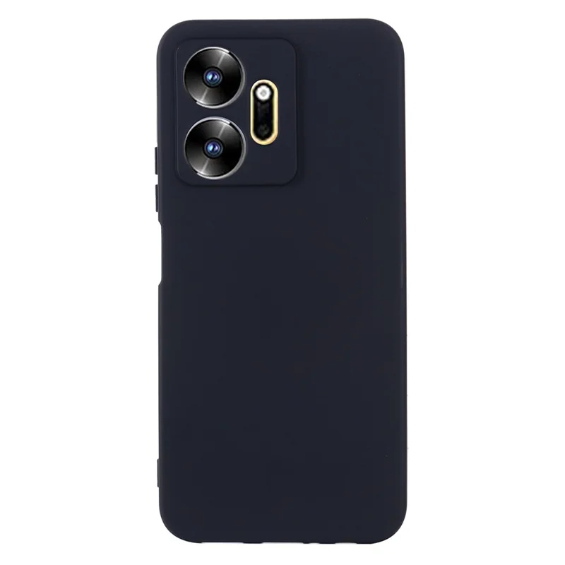 For Infinix Zero 20 4G Shockproof Liquid Silicone Phone Case Soft Lining Phone Cover with Strap - Black