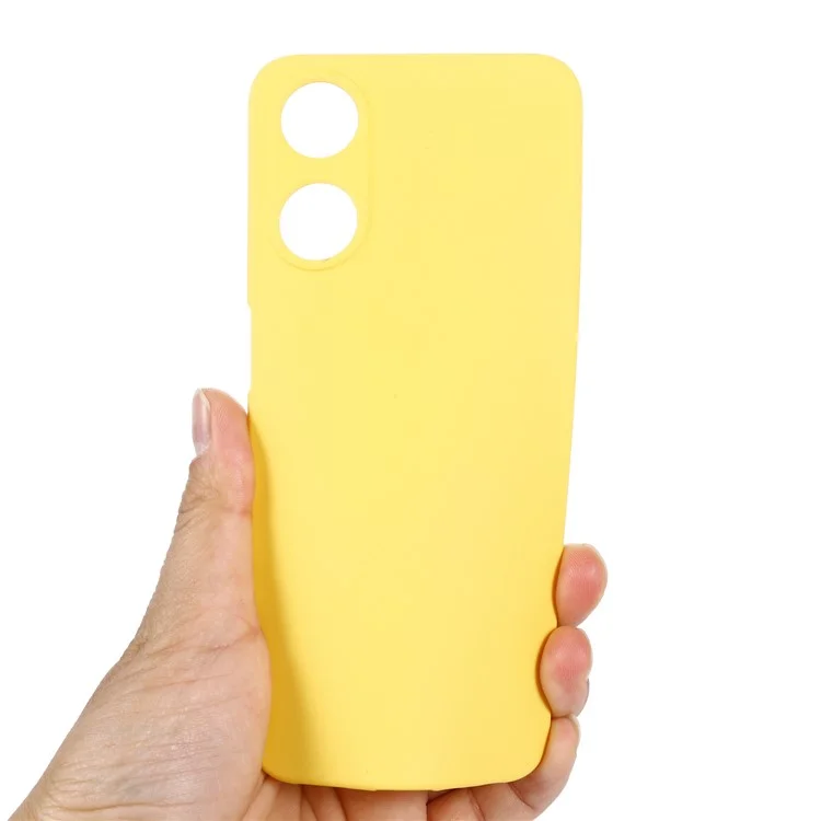 Phone Cover for Oppo A58 5G / A58x 5G / A78 5G , Liquid Silicone Anti-Dust Soft Lining Protective Case with Strap - Yellow