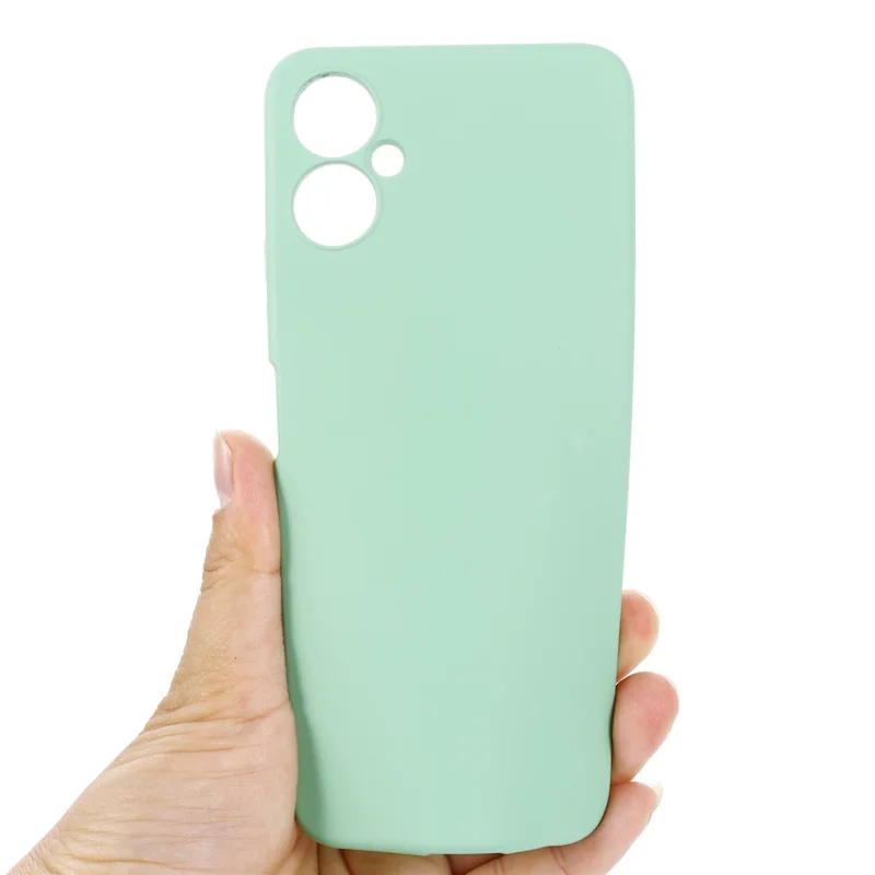 For TECNO Spark 9T 4G / Spark 9 Pro 4G Anti-Scratch Soft Lining Protective Cover Liquid Silicone Phone Case with Strap - Green