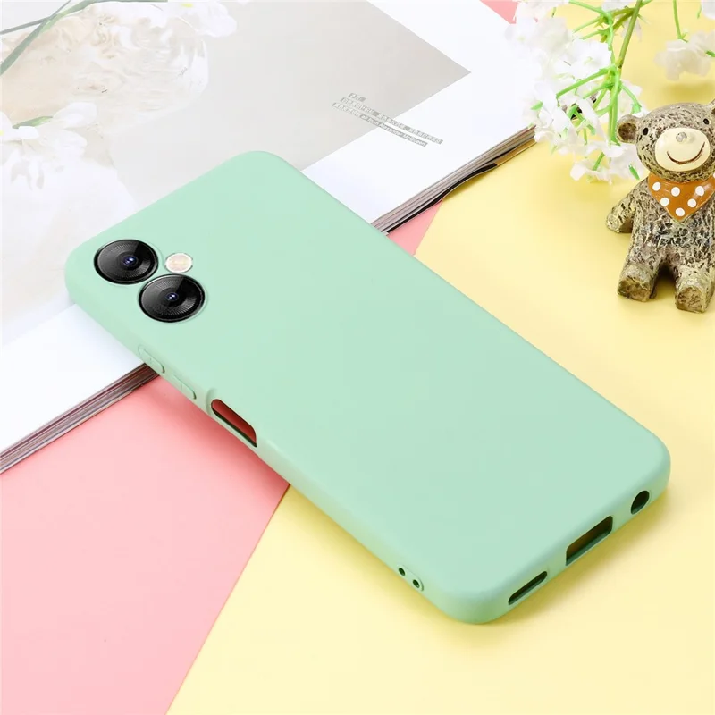 For TECNO Spark 9T 4G / Spark 9 Pro 4G Anti-Scratch Soft Lining Protective Cover Liquid Silicone Phone Case with Strap - Green