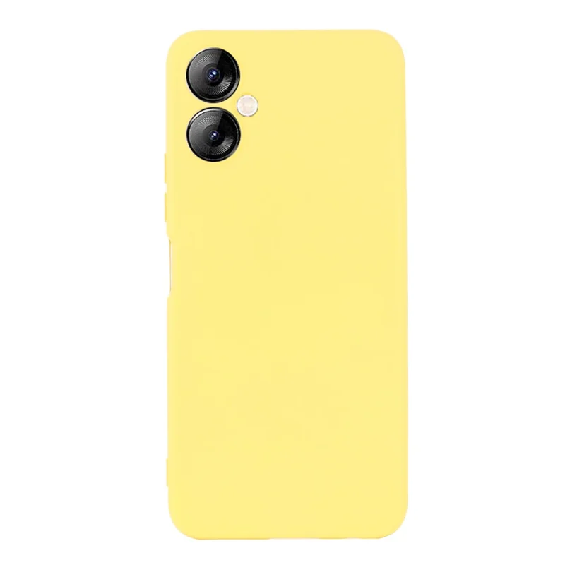 For TECNO Spark 9T 4G / Spark 9 Pro 4G Anti-Scratch Soft Lining Protective Cover Liquid Silicone Phone Case with Strap - Yellow