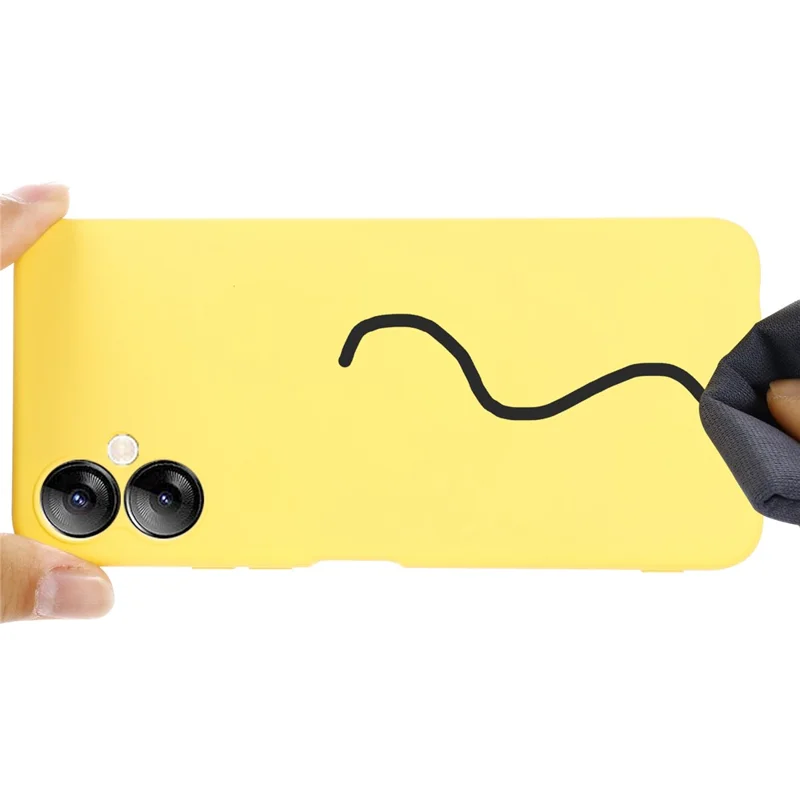 For TECNO Spark 9T 4G / Spark 9 Pro 4G Anti-Scratch Soft Lining Protective Cover Liquid Silicone Phone Case with Strap - Yellow