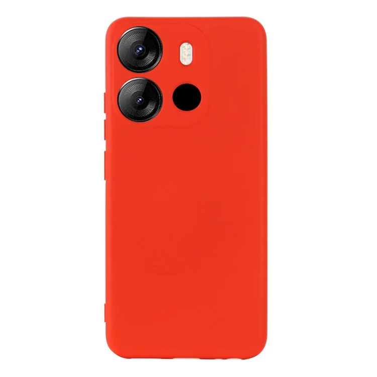 For TECNO Spark Go 2023 4G / Pop 7 Pro 4G / Pop 7 4G Liquid Silicone Cell Phone Case Anti-Scratch Soft Lining Cover with Strap - Red