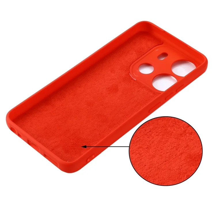 For TECNO Spark Go 2023 4G / Pop 7 Pro 4G / Pop 7 4G Liquid Silicone Cell Phone Case Anti-Scratch Soft Lining Cover with Strap - Red