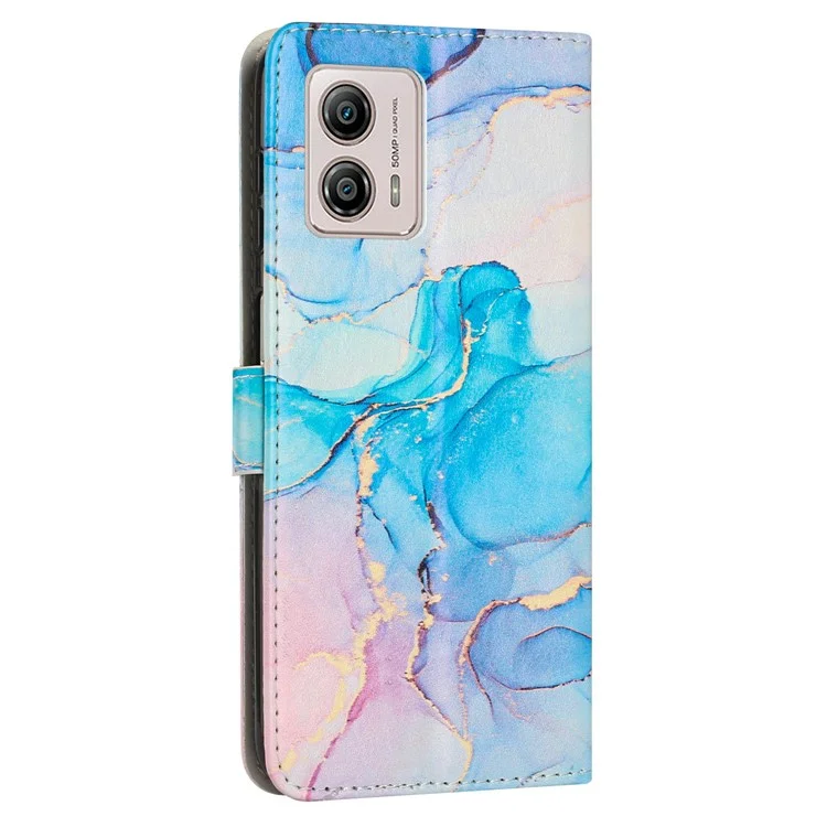 Für Motorola Moto G73 5G Handy-Hülle mit magnetischem Verschluss, Ständer und Schulterriemen - Pink / Grün