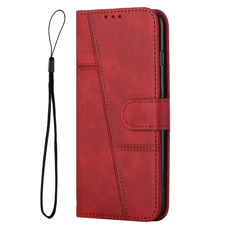 For Motorola Moto G73 5G Leather Phone Case Wallet Phone Stand Cover - Red