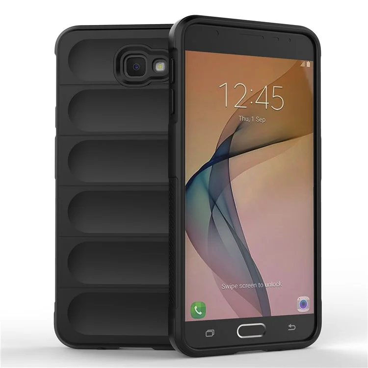 For Samsung Galaxy J7 Prime (2016) / On7 (2016) Anti-Scratch Rugged Phone Cover TPU Back Protector Phone Case - Black