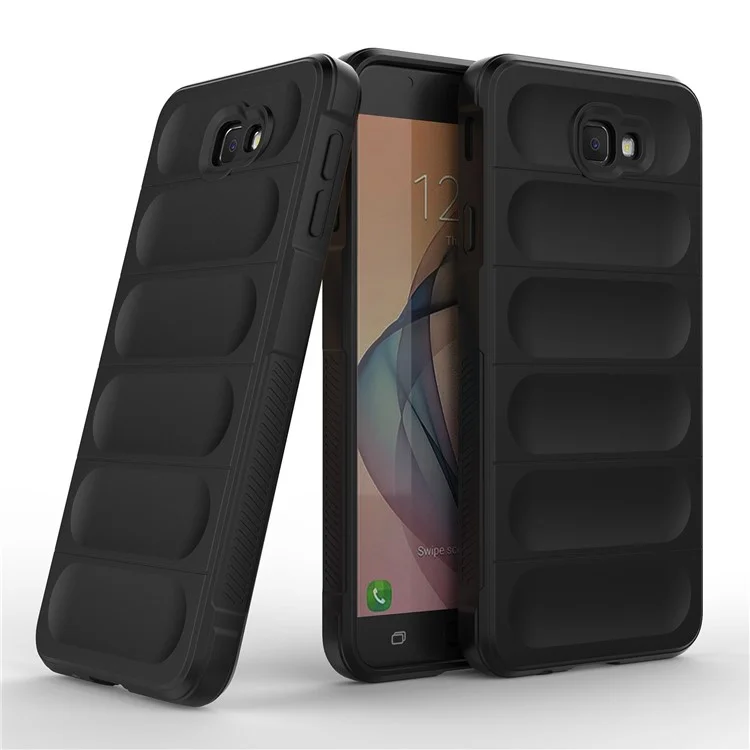 For Samsung Galaxy J7 Prime (2016) / On7 (2016) Anti-Scratch Rugged Phone Cover TPU Back Protector Phone Case - Black