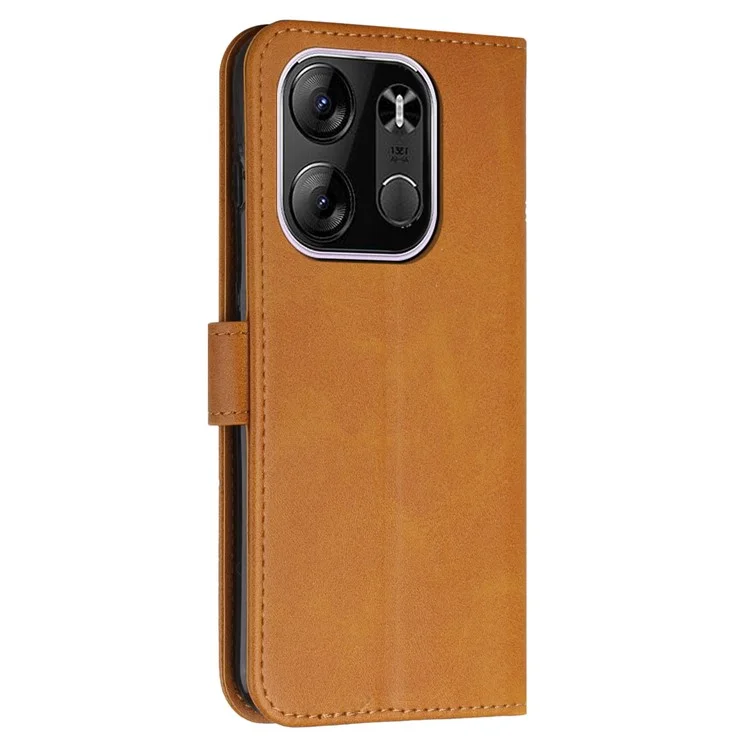 Para TECNO Spark Go 2023 4G Funda de Teléfono con Cartera y Soporte de Cuero PU Protectora - Amarillo
