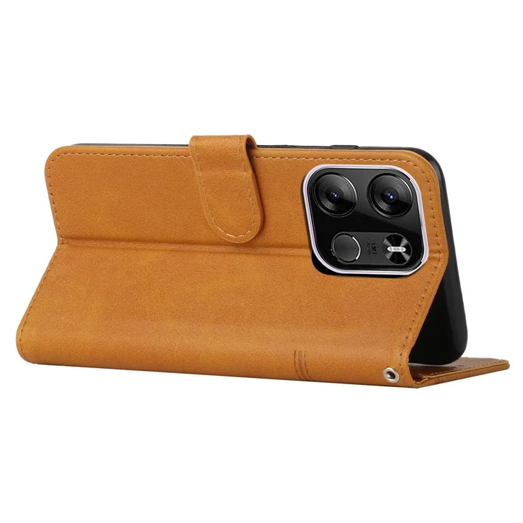 Para TECNO Spark Go 2023 4G Funda de Teléfono con Cartera y Soporte de Cuero PU Protectora - Amarillo