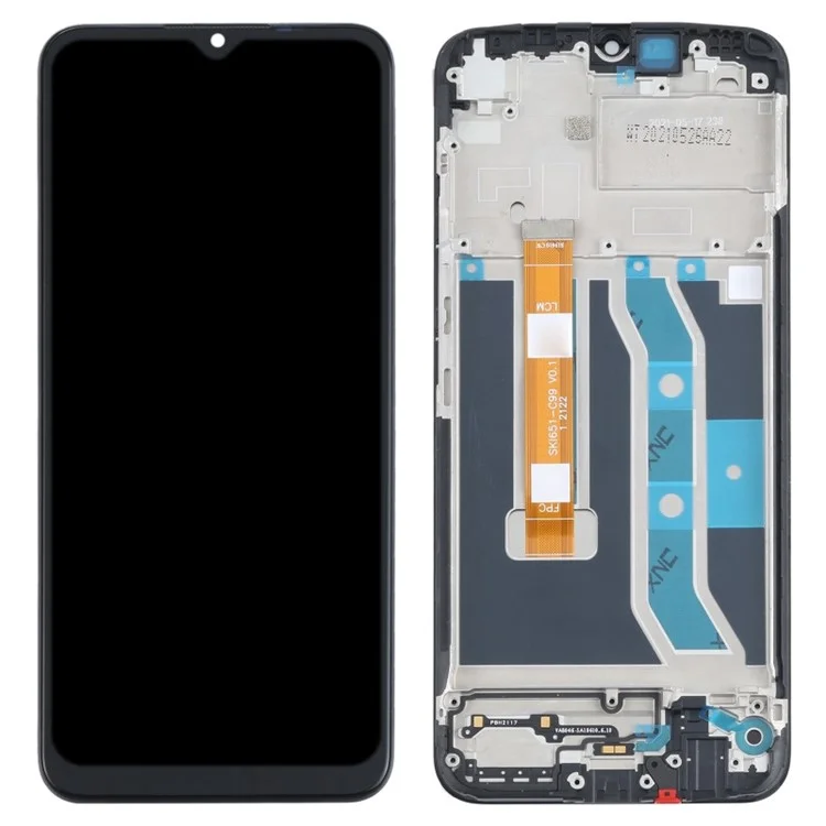 Pour le remplacement de l'écran LCD OEM de qualité S et de l'ensemble numériseur + cadre pour Realme C25Y (sans logo)
