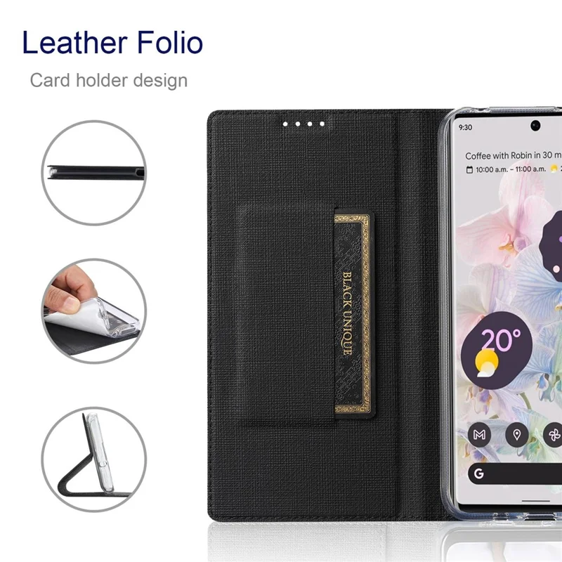 VILI DMX Series for Google Pixel 7a Card Slots Phone Case Mobile Phone PU Leather Stand Cover - Black