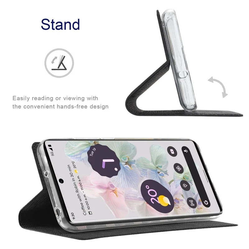 VILI DMX Series for Google Pixel 7a Card Slots Phone Case Mobile Phone PU Leather Stand Cover - Black