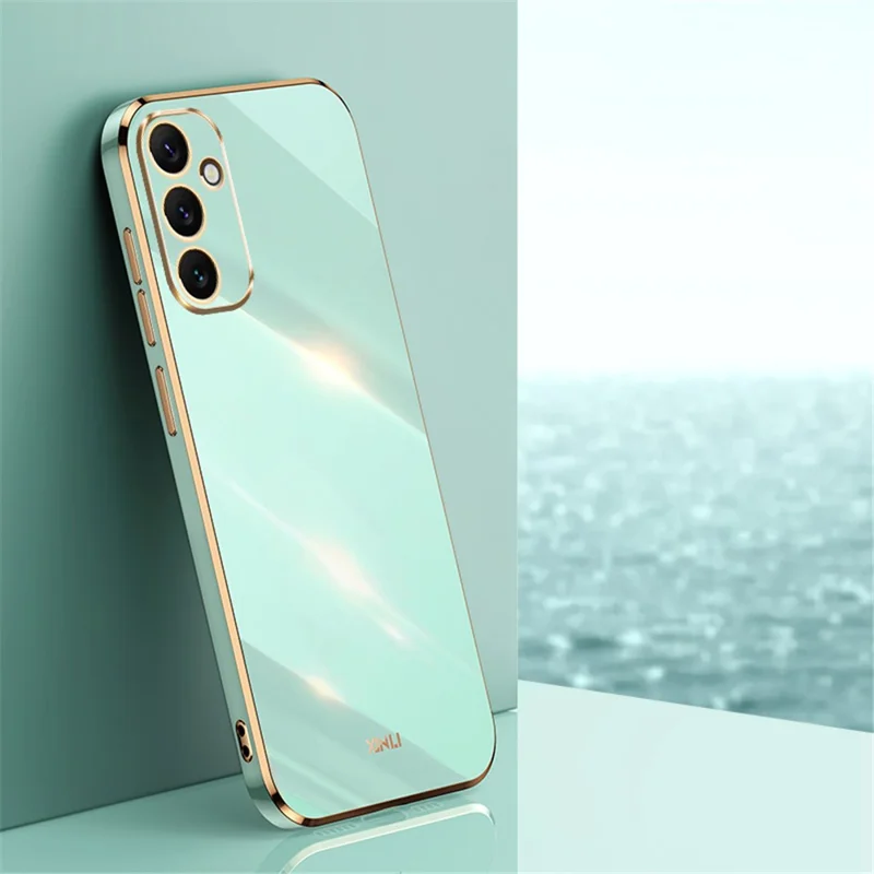 Custodia per telefono elettrolitica XINLI per Samsung Galaxy A34 5G, cover in TPU anti-graffio - Ciano