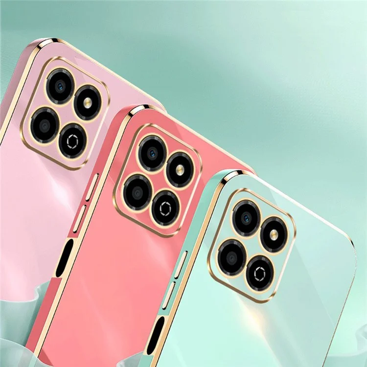 XINLI For Honor X8a 4G Telaio Elettrolitico Custodia per Cellulare Anello Supporto TPU Cover Posteriore - Ciano
