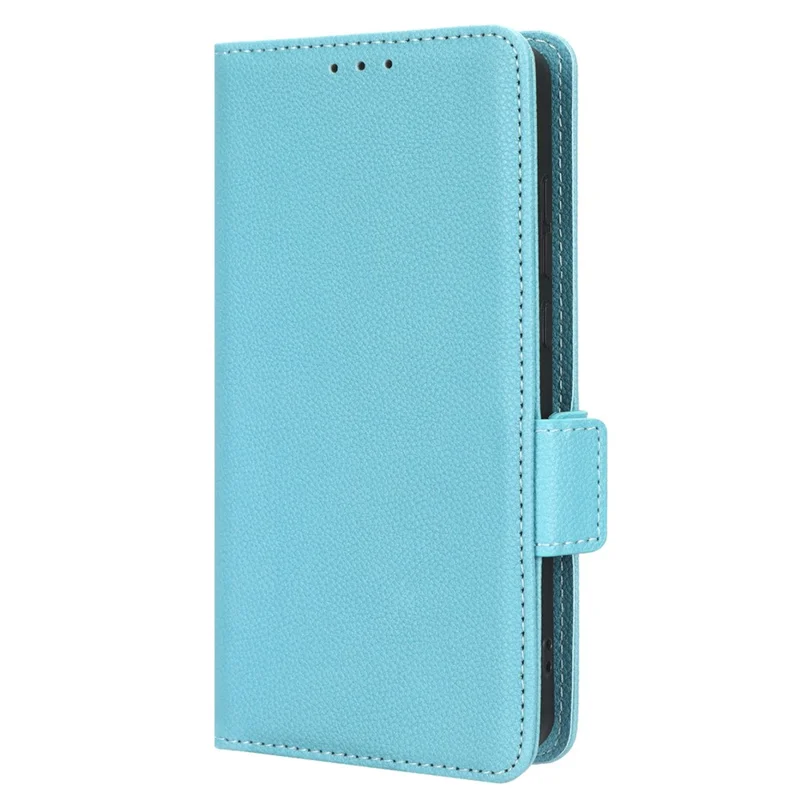 Étui de protection en cuir antichoc pour Realme C55 / Narzo N55 4G, texture de lychee, support intégré, portefeuille - Bleu bébé