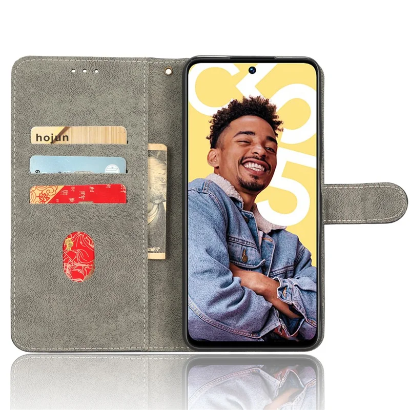 For Realme C55 4G / Narzo N55 4G RFID Blocking PU Leather Phone Case Stand Phone Wallet Cover with Strap - Green