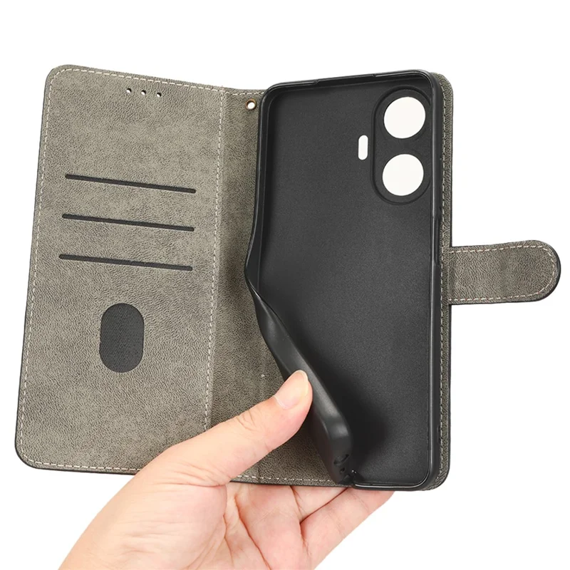 For Realme C55 4G / Narzo N55 4G RFID Blocking PU Leather Phone Case Stand Phone Wallet Cover with Strap - Green