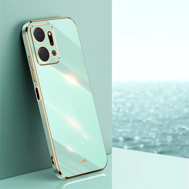 XINLI Phone TPU Чехол для Honor X7a 5G, Точный вырез для защиты объектива, Электроплакированный чехол для телефона - Голубой