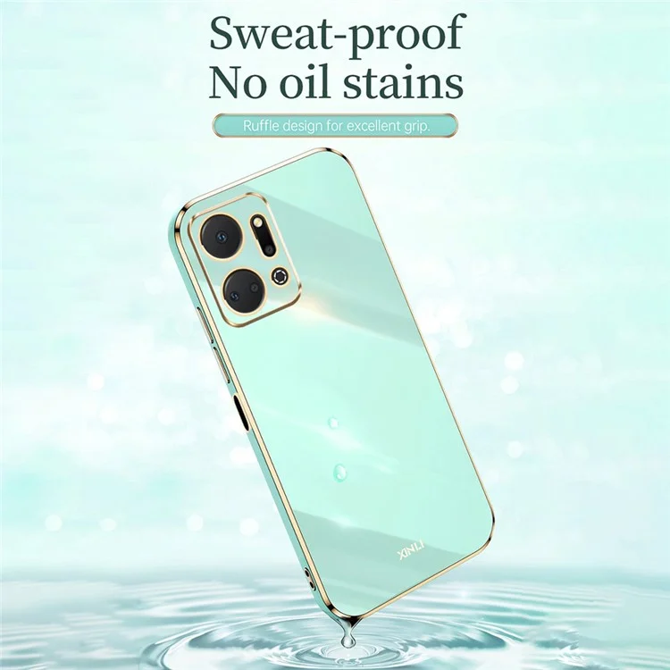 XINLI Phone TPU Чехол для Honor X7a 5G, Точный вырез для защиты объектива, Электроплакированный чехол для телефона - Голубой