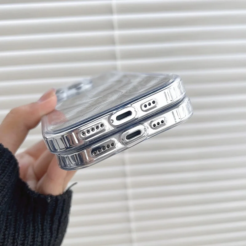 For iPhone 13 Pro 6.1 inch Magnetic Case Electroplated Mechanical Gear Clock Pattern TPU Phone Cover - Silver