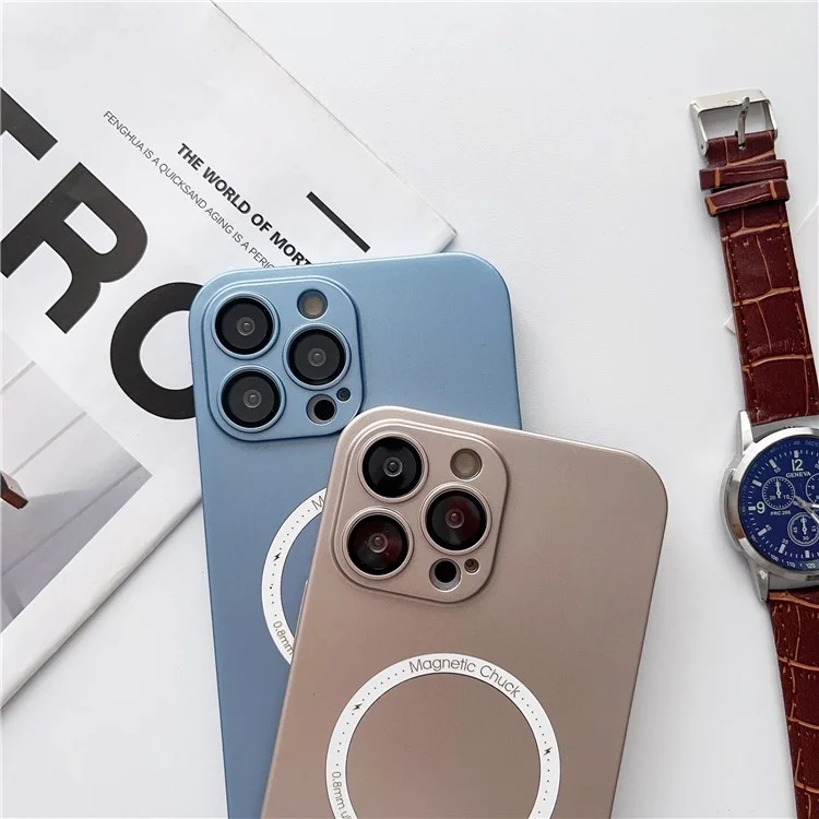 Étui pour iPhone 14 Pro Coque de téléphone fine Coque de protection en PC 0,8 mm avec protection de l'objectif - Bleu