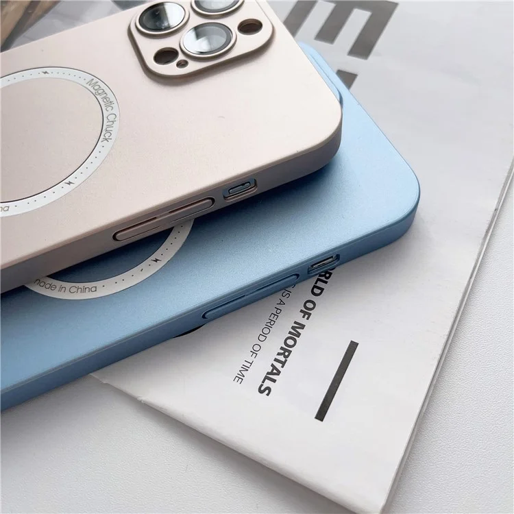 Étui pour iPhone 14 Pro Coque de téléphone fine Coque de protection en PC 0,8 mm avec protection de l'objectif - Bleu