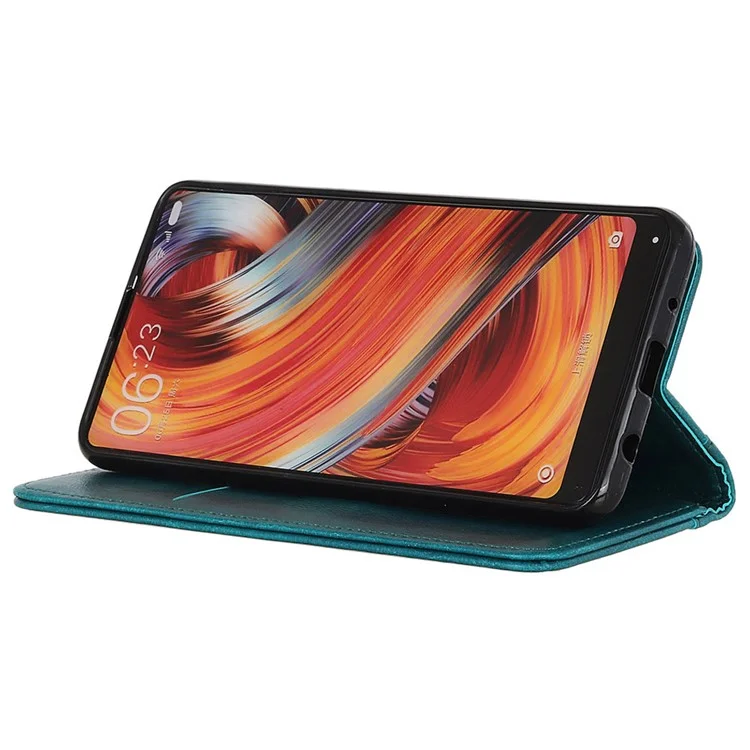 For Google Pixel 7a Split Leather Phone Case Litchi Texture Wallet Stand Flip Protective Cover - Green