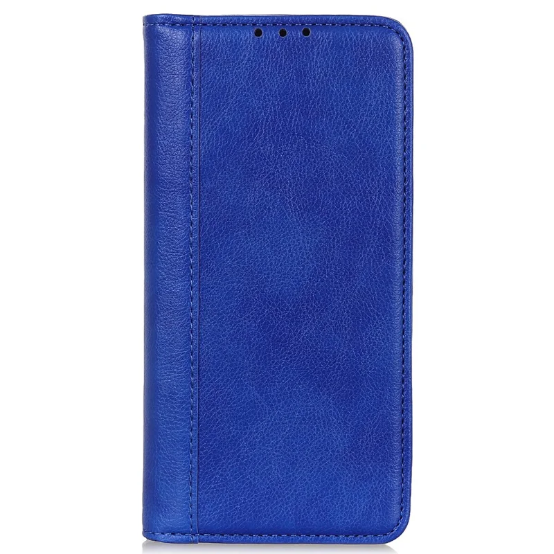 For Google Pixel 7a Split Leather Phone Case Litchi Texture Wallet Stand Flip Protective Cover - Blue