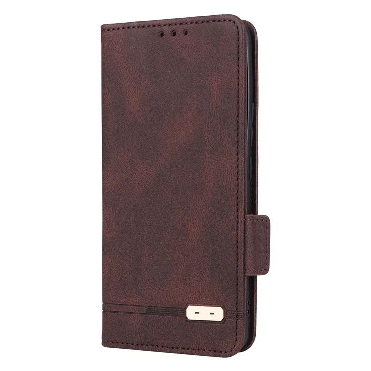 Custodia in pelle PU per Xiaomi 13 Lite / Civi 2 5G, Decorazione Hardware Doppia Chiusura Magnetica Portafoglio Stand Custodia per Telefono - Caffè
