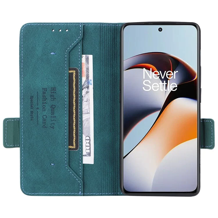 Para OnePlus Ace 2 5G / 11R 5G Anti-scratch Magnetic PU Leather Anti-drop Case Hardware Decor Wallet Stand Shell - Azul