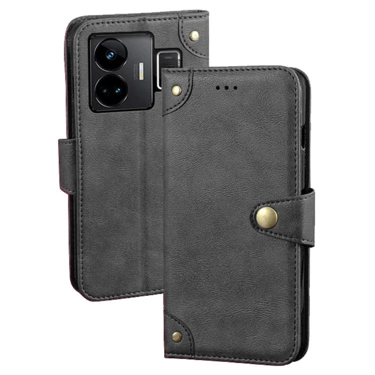 IDEWEI для Realme GT Neo 5 5G / GT3 5G Чехол для сотового телефона Flip Leather Wallet Cell Phone Stand Cover - Черный