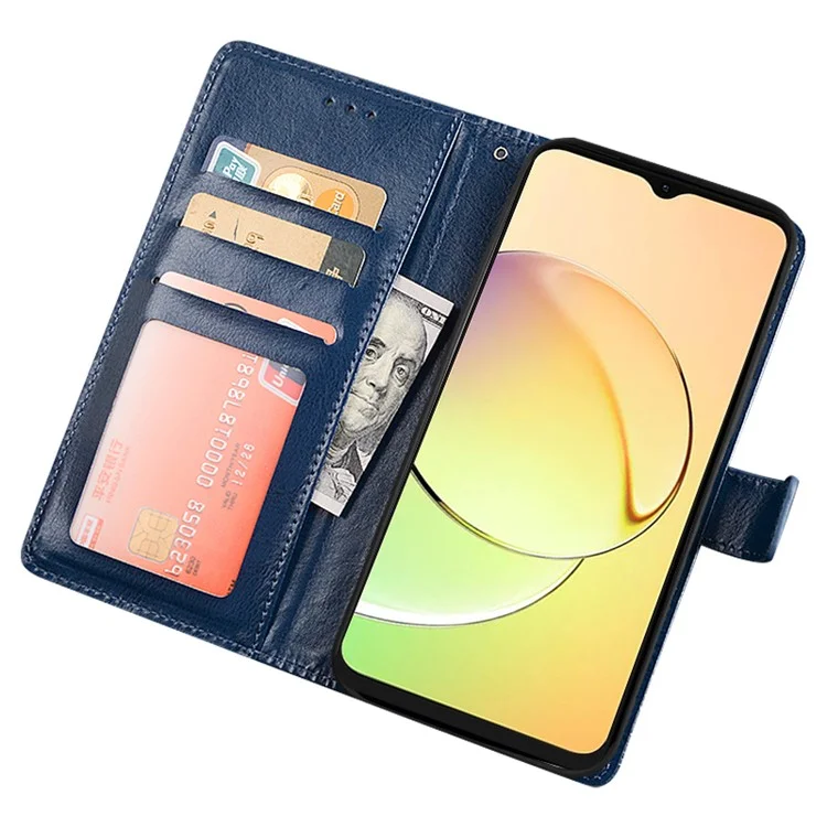 IDEWEI Para Realme GT Neo 5 5G / GT3 5G Crazy Horse Texture Leather Phone Case Flip Stand Wallet Cover - Azul
