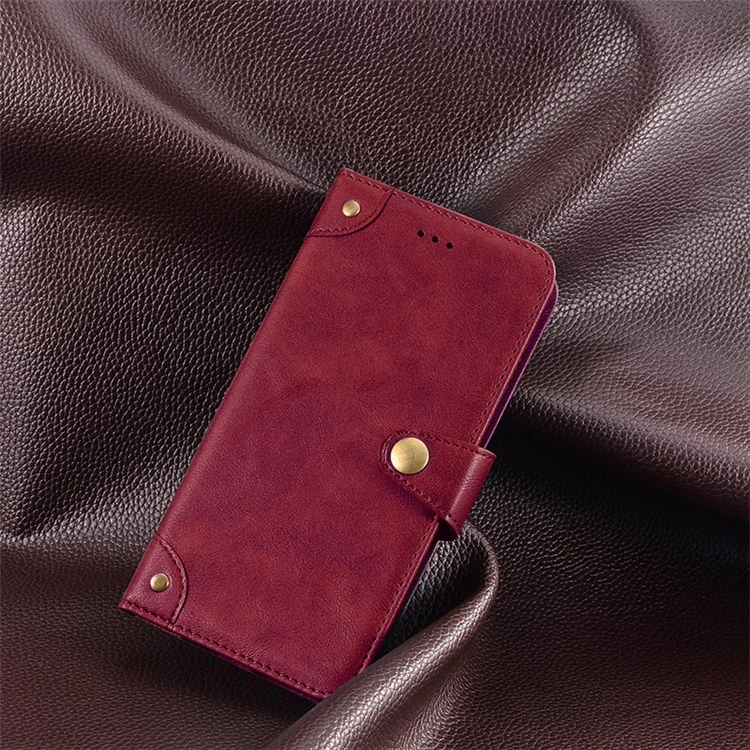 Capa de Telefone IDEWEI para Oppo Reno8 T 4G, Capa de Telefone Flip de Couro Sintético, Suporte para Smartphone - Vermelho